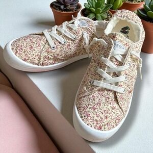 Jenn Ardor Floral‎ Print Sneakers Lace Up Comfort Casual Shoes Women's